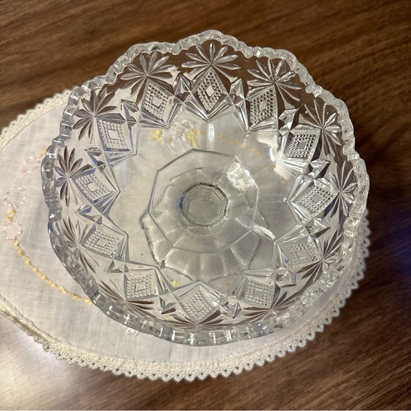 Vintage US Glass 4" Shoshone Clear Open Stemmed Jelly Dish Pressed Glass EAPG - Picture 4 of 7